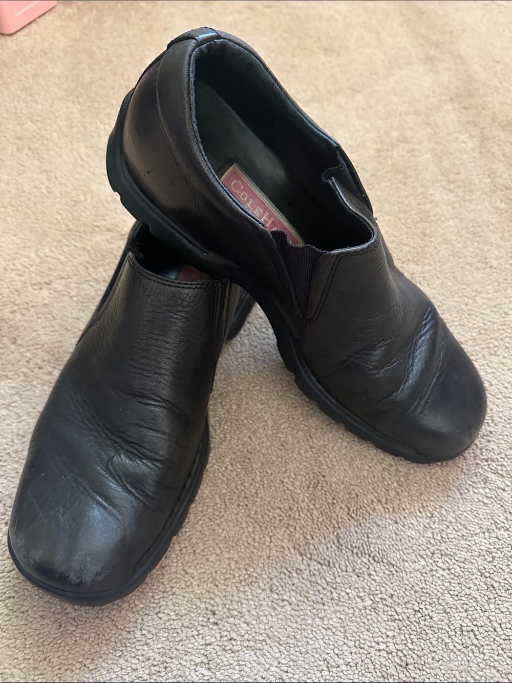 Cole Haan Black Leather Slip-On Loafers